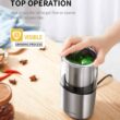 SHARDOR Coffee Grinder Electric Herb/Wet Grinder for Spices and Seeds with 2 Removable Stainless Steel Bowls, Silver - 5