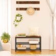 HOOBRO Shoe Bench Set, Entryway Shoe Rack with Coat Hooks, Hall Tree Coat Rack, Mud Room Bench, Hat Bag Hanging Organizer, Industrial, for Foyer, Front Door, Rustic Brown BF07MT01 - 7