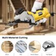 Mini Circular Saw, ENVENTOR 4.8A Electric Circular Saw Corded with Laser Guide, 4000RPM, 3 Saw Blades 3-3/8