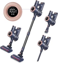 Homeika Cordless Vacuum Cleaner, 20Kpa Powerful Suction Vacuum with LED Display, 8 in 1 Lightweight Stick Vacuum Cleaner with 30 Min Runtime Detachable Battery for Carpet and Hard Floor Pet Hair Blue - 1