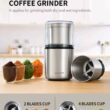 SHARDOR Coffee Grinder Electric Herb/Wet Grinder for Spices and Seeds with 2 Removable Stainless Steel Bowls, Silver - 2