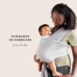 Moby Easy-Wrap Carrier | Baby Carrier and Wrap in One for Mothers, Fathers, and Caregivers | Designed for Newborns, Infants, and Toddlers | Holder Can Carry Babies up to 33 lbs | Smoked Pearl - 5