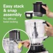 Hamilton Beach Stack & Snap Food Processor and Vegetable Chopper, BPA Free, Stainless Steel Blades, 14 Cup + 4-Cup Mini Bowls, 3-Speed 500 Watt Motor, Black (70585) - 3