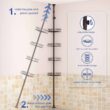 SEIRIONE Tension Corner Shower Pole Caddy, Rustproof Stainless Steel, 4 Tier Adjustable Baskets for Organizing Hand Soap, Body Wash, 56 to 114 Inch Height, Oil Bronze - 7