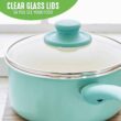 GreenLife Soft Grip Healthy Ceramic Nonstick, 1QT and 2QT Saucepan Pot Set with Lids, PFAS-Free, Dishwasher Safe, Turquoise - 7