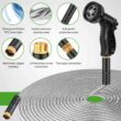 Metal Garden Hose 100FT, Stainless Steel Heavy Duty Water Hose With 10 Function Nozzle