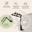 Retrospec Lenox 2-5 - Bike Hitch Rack for Cars, Trucks, SUVs with 2” Hitch | Foldable Steel Frame with Anti-Rattle Adapter, Tie Down Cradles and Straps - Fits Most Frames - 2