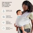 Moby Easy-Wrap Carrier | Baby Carrier and Wrap in One for Mothers, Fathers, and Caregivers | Designed for Newborns, Infants, and Toddlers | Holder Can Carry Babies up to 33 lbs | Smoked Pearl - 3