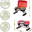 Cuisinart CGG-180T Petit Gourmet Portable Tabletop Propane Gas Grill, Red 17.6 x 18.6 x 11.8-Inch - 2
