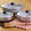 IMUSA USA Traditional Colombian Natural Caldero 3-Piece(1.5/3.5/7.0 Quart) Dutch Oven Set, Silver, Small - 6