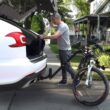 IKURAM R 2 Bike Rack Bicycle Carrier Racks Hitch Mount Double Foldable Rack for Cars, Trucks, SUV's and minivans with a 2