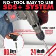 PTS Corded Rotary Hammer Drill 1”26mm 10Amp 110V Combination Rotary Hammer | SDS Plus | 3 Modes | 2x Brushes, Oil Cap Wrench, Grease, 3x Drills, 2x Chisels‚ and Case Set - 6