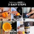 Effortless Citrus Juicing with Vinci's Hands-Free Electric Juicer Vinci Hands-Free Patented Electric Citrus Juicer 1-Button Easy Press Lemon Lime Orange Grapefruit Juice Squeezer Easy to Clean Juicer Machine, Black/Stainless Steel - 4