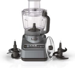Ninja BN601 Professional Plus Food Processor, 1000 Peak Watts, 4 Functions for Chopping, Slicing, Purees & Dough with 9-Cup Processor Bowl, 3 Blades, Food Chute & Pusher, Silver - 1