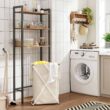 HOOBRO Over The Toilet Storage, 3-Tier Industrial Bathroom Organizer, Shelves with Adjustable Feet, Easy to Assembly, Rustic Brown BF41TS01 - 9