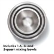 OXO Good Grips 3-Piece Stainless-Steel Mixing Bowl Set, White - 2
