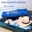 AMMSUN 6.5ft twice folded Portable beach umbrella with sand anchor windproof AMMSUN 6.5ft twice folded Portable beach umbrella with sand anchor windproof,Push Button Tilt and Air vent UV 50+ Protection Fits in a large Suitcase for Patio Garden Beach Pool Backyard Blue - 4