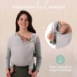 Boba Bliss Hybrid Baby Carrier Newborn to Toddler - 2-in-1 Baby Wrap & Carrier - No-Tie - Certified Hip-Healthy - Soft & Stretchy Baby Sling - 7-35 lbs (Grey) - 4