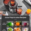 Juicer Machines, Aiheal Juicer Whole Fruit and Vegetables with 3 Speed Control, Centrifugal Juicer Juicer Machines, Aiheal Juicer Whole Fruit and Vegetables with 3 Speed Control, Centrifugal Juicer with Wide Mouth 3” Feed Chute, BPA Free, Easy to Clean, Juice Recipe Included - 6