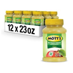 Mott's No Sugar Added Applesauce, 23 Ounce Jar (Pack of 12) - 1