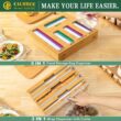 Calmbee 9 IN 1 Storage Bag Organizer for Kitchen Drawer, Bamboo Foil and Plastic Wrap Organizer with Cutter, Kitchen Organizers and Storage Compatible with Gallon, Quart, Sandwich and Snack Size Bag - 4