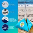 BEACHBUB All-In-One Beach Umbrella System. Includes 7.5 foot (50+ UPF) Umbrella, Oversize Bag, Base & Accessory Kit - 3