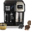 Hamilton Beach FlexBrew Trio 2-Way Coffee Maker, Compatible with K-Cup Pods or Grounds, Single Serve & Full 12c Pot, Permanent Gold-Tone Filter, Black & Silver - 1