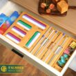 Calmbee 9 IN 1 Storage Bag Organizer for Kitchen Drawer, Bamboo Foil and Plastic Wrap Organizer with Cutter, Kitchen Organizers and Storage Compatible with Gallon, Quart, Sandwich and Snack Size Bag - 2