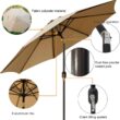 Blissun 9' Outdoor Market Patio Umbrella with Push Button Tilt and Crank, 8 Ribs (Tan) Blissun 9' Outdoor Market Patio Umbrella with Push Button Tilt and Crank, 8 Ribs (Tan) - 2