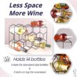Gusto Nostro Countertop Wine Rack - 14 Bottle Freestanding Modern Black Metal Small - 3 Tier Tabletop Wine Holder Stand for Cabinet, Pantry, Wine Bottle Storage - No Assembly Required - 3