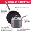Circulon 84567 3-Qt.Covered Straining Pour Spouts Hard Anodized Aluminum Saucepan, 3 quart, Oyster Gray - 9
