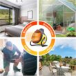 Electric Patio Heater - Greenhouse Fan Heater Portable Space Heater, Adjustable Thermostat, for Greenhouse, Garage, Office, Workplace, PTC Fast Heating, Electric Ceramic Heaters,Metal Base - 7