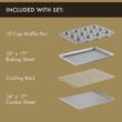 Calphalon Nonstick Bakeware Set, 10-Piece Set Includes Baking Sheet, Cookie Sheet, Cake Pans, Muffin Pan, and More, Dishwasher Safe, Silver - 2