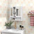 TaoHFE Medicine Cabinet, Medicine Cabinets for Bathroom TaoHFE Medicine Cabinet, Medicine Cabinets for Bathroom with Mirror 2 Doors 3 Open Shelf, Bathroom Cabinet Wall Mounted Wooden Storage Over Toilet Laundry Room Kitchen - 4