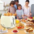 Toasters 2 Slice Retro Stainless Steel Toasters with Bagel, Cancel, Defrost Function and 6 Bread Shade Settings Bagel Toaster, Beige