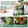 Cold Press Juicer, Aobosi Slow Masticating Juicer Machines with Reverse Function, Quiet Motor, High Juice Yield with Juice Jug & Brush for Cleaning, Gray - 5