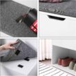 VASAGLE Shoe Bench, Storage Bench with 2 Open and 1 Closed Compartments, Shoe Shelf, Padded Seat, for Entryway, Living Room, Bedroom, White and Gray ULHS021W01 - 7
