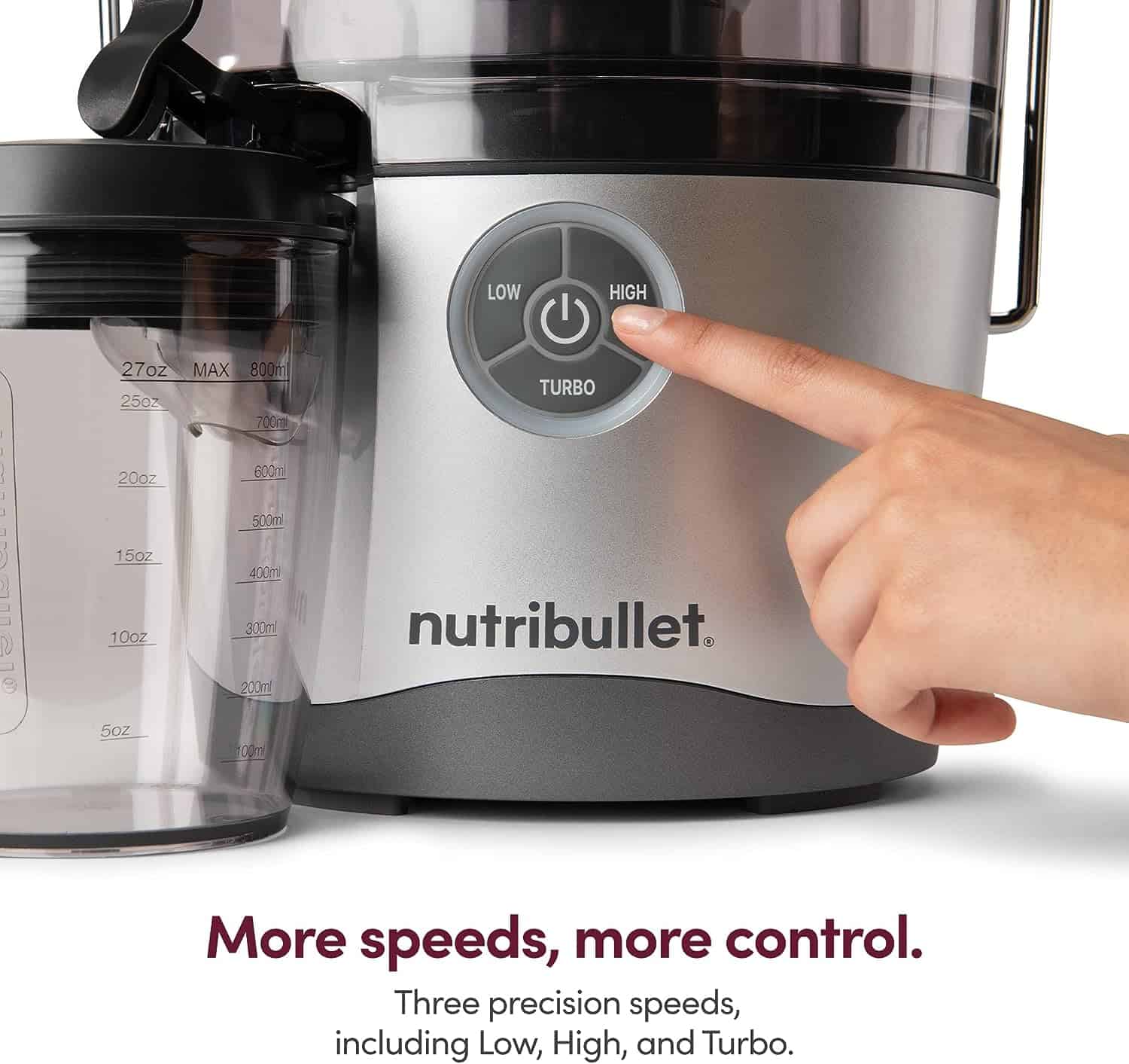 NutriBullet Juicer Pro Centrifugal Juicer Machine NutriBullet Juicer Pro Centrifugal Juicer Machine for Fruit, Vegetables, and Food Prep, 27 Ounces/1.5 Liters, 1000 Watts, Silver, NBJ50200 - 3