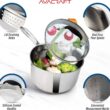 AVACRAFT Stainless Steel Saucepan with Glass Strainer Lid, Two Side Spouts for Easy Pour with Ergonomic Handle, Multipurpose Sauce Pot (Tri-Ply Capsule Bottom, 2.5 Quart) - 6