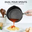 MICHELANGELO 3 Quart Saucepan with Lid, Hard Anodized Nonstick Sauce Pan with Strainer Lid & Pour Spouts for Easy Pour, Granite Derived Coating Sauce Pan for Cooking, Small Sauce Pot - 3 Qt Sauce Pan - 2