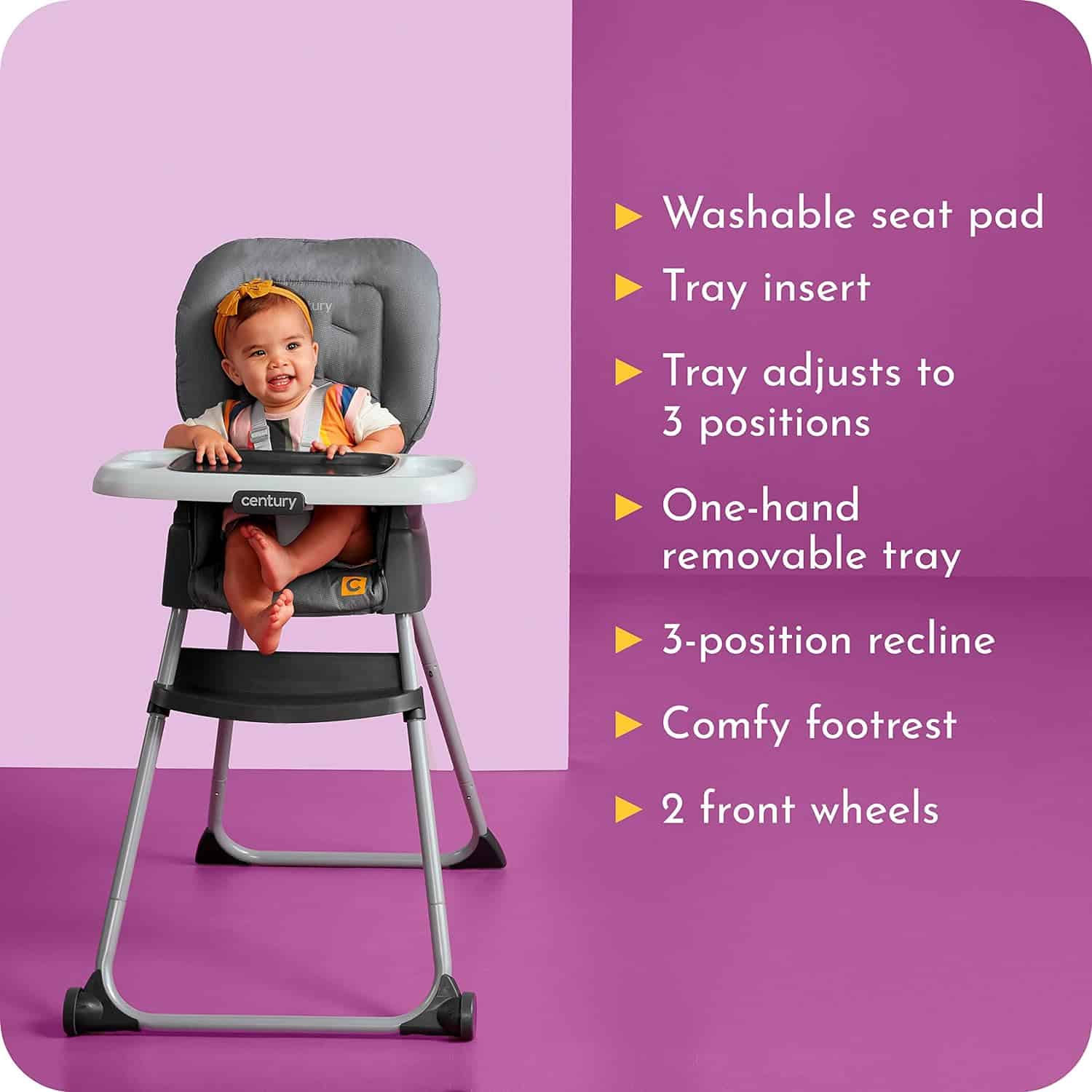 Century Dine On 4-in-1 High Chair, Grows with Child with 4 Modes, Metro Century Dine On 4-in-1 High Chair, Grows with Child with 4 Modes, Metro - 6