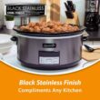 Crock-Pot Large 8 Quart Programmable Slow Cooker with Auto Warm Setting and Cookbook, Black Stainless Steel - 5