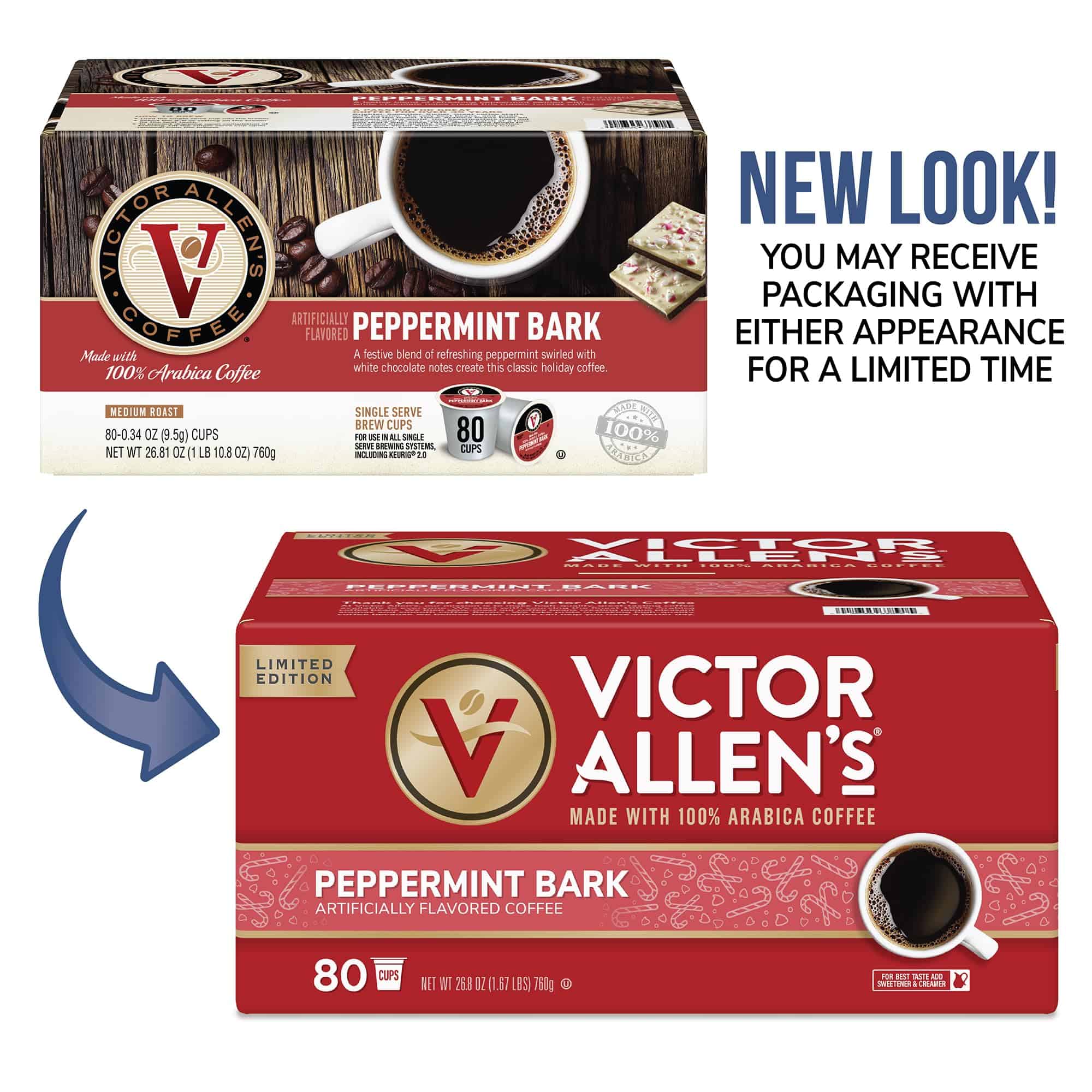 Victor Allen's Coffee Peppermint Bark Flavored, Medium Roast, 80 Count, Single Serve Coffee Pods for Keurig K-Cup Brewers Victor Allen's Coffee Peppermint Bark Flavored, Medium Roast, 80 Count, Single Serve Coffee Pods for Keurig K-Cup Brewers - Image 4