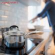 AVACRAFT Stainless Steel Saucepan with Glass Strainer Lid, Two Side Spouts for Easy Pour with Ergonomic Handle, Multipurpose Sauce Pot (Tri-Ply Capsule Bottom, 2.5 Quart) - 8