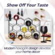 Gusto Nostro Countertop Wine Rack - 14 Bottle Freestanding Modern Black Metal Small - 3 Tier Tabletop Wine Holder Stand for Cabinet, Pantry, Wine Bottle Storage - No Assembly Required - 2