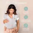 Boba Bliss Hybrid Baby Carrier Newborn to Toddler - 2-in-1 Baby Wrap & Carrier - No-Tie - Certified Hip-Healthy - Soft & Stretchy Baby Sling - 7-35 lbs (Grey) - 2