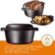 Bruntmor 2-in-1, 5 Quart Pre-seasoned Cast Iron Dutch Oven With Double Handles, 1.6 Quart Skillet lid with dual Handles for frying, Grill, Roating, Perfect for induction, Stovetop, BBQ Camping - 2