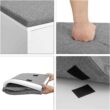 VASAGLE Shoe Bench, Storage Bench with 2 Open and 1 Closed Compartments, Shoe Shelf, Padded Seat, for Entryway, Living Room, Bedroom, White and Gray ULHS021W01 - 6