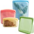 Stasher Reusable Silicone Storage Bag, Food Storage Container, Microwave and Dishwasher Safe, Leak-free, Bundle 4-Pack, Rainbow - 1