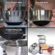 Priority Chef Premium Mixing Bowls With Airtight Lids Set, Thicker Stainless Steel Mixing Bowl Set, Large Prep Metal Bowls with Lids, Nesting Bowls for Kitchen, 1.5/2/3/4/5 Qrt, Black - 2